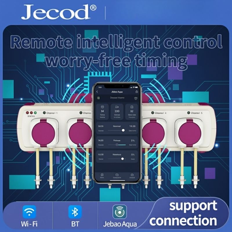 Reef Aquarium - スマートドージングポンプ WiFi Bluetooth APP制御、Jebaoアクアドーザー自動蠕動ポンプ（水槽、リーフ、サンゴ、植物タンク用）、精密