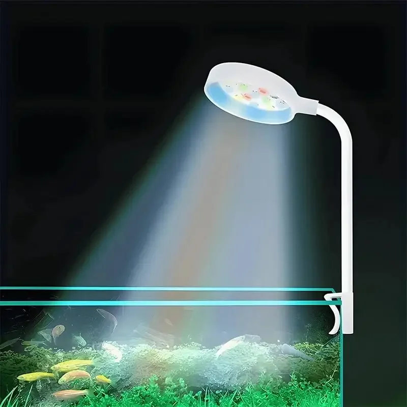 Aquarium Marine Lights - アダプター付き水族館ライト LED クリップオン水槽ライト、小型フルスペクトル USB ライト 360