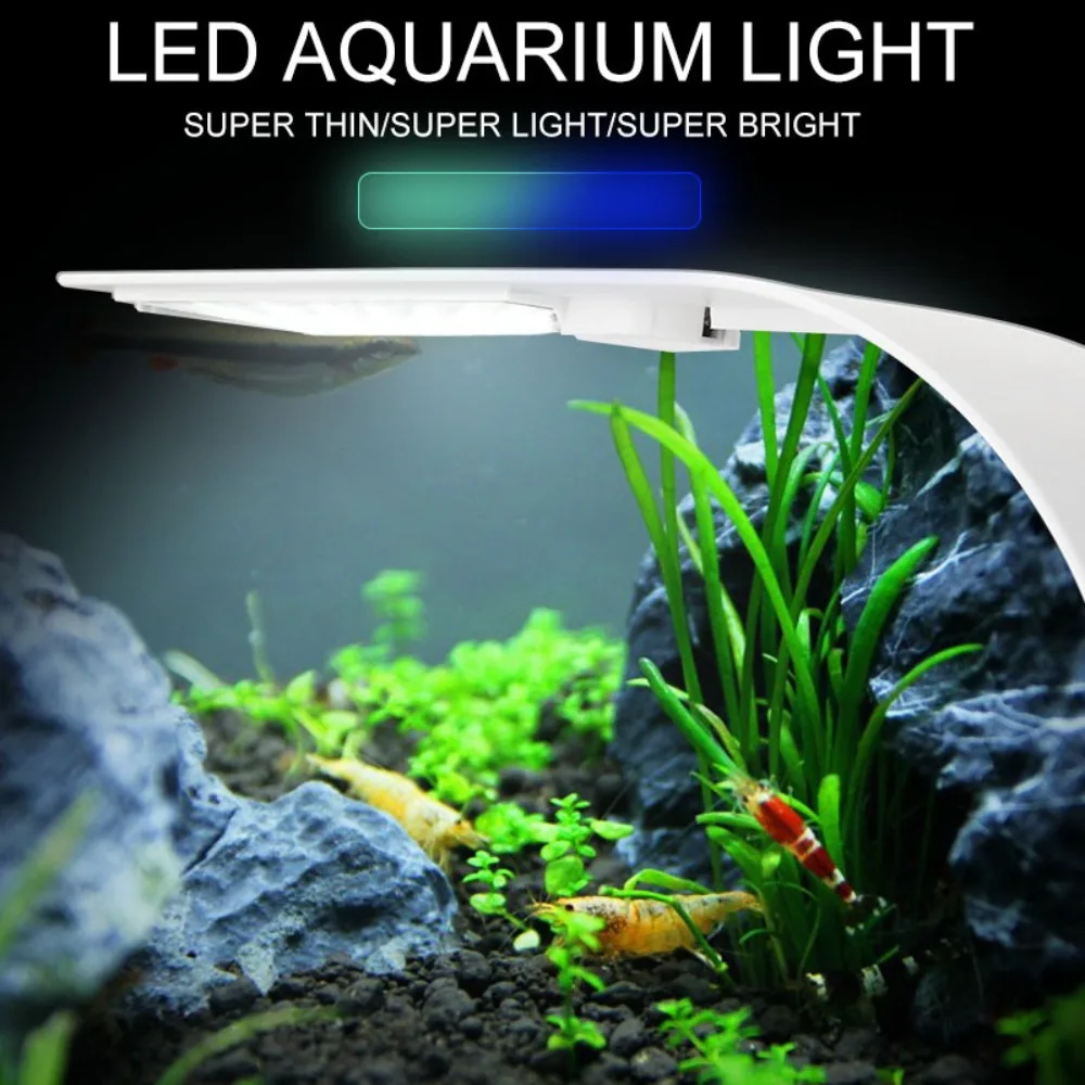 Reef Lighting - 5W ミニ LED 水族館ライト、超薄型防水水槽ランプ、ナノタンク水草魚藻用 LED リーフ装飾ライト