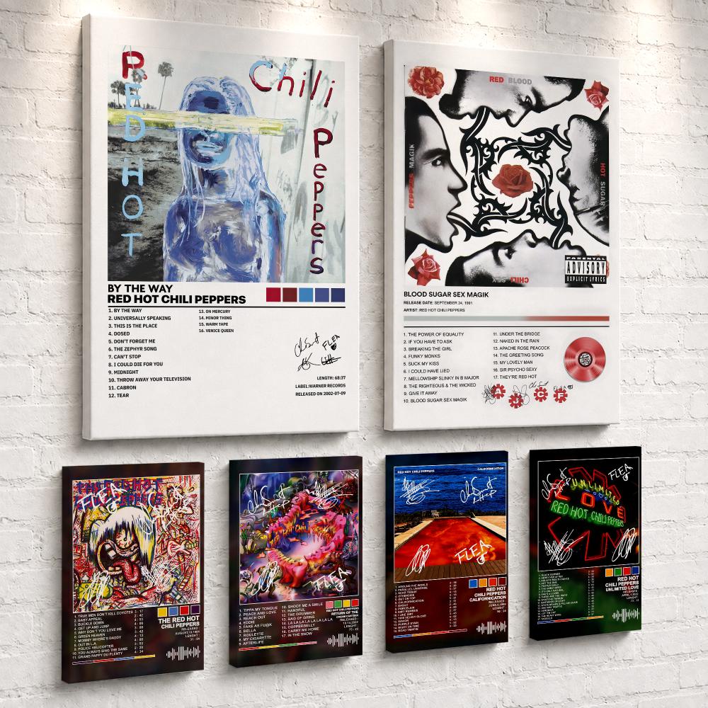 Live Rock - ロックバンド「レッド・ホット・チリ・ペッパーズ」の絵画。額装済みで、壁に飾れるキャンバス製ポスター。寝室、リビング、廊下、または家のインテリアとして最適。