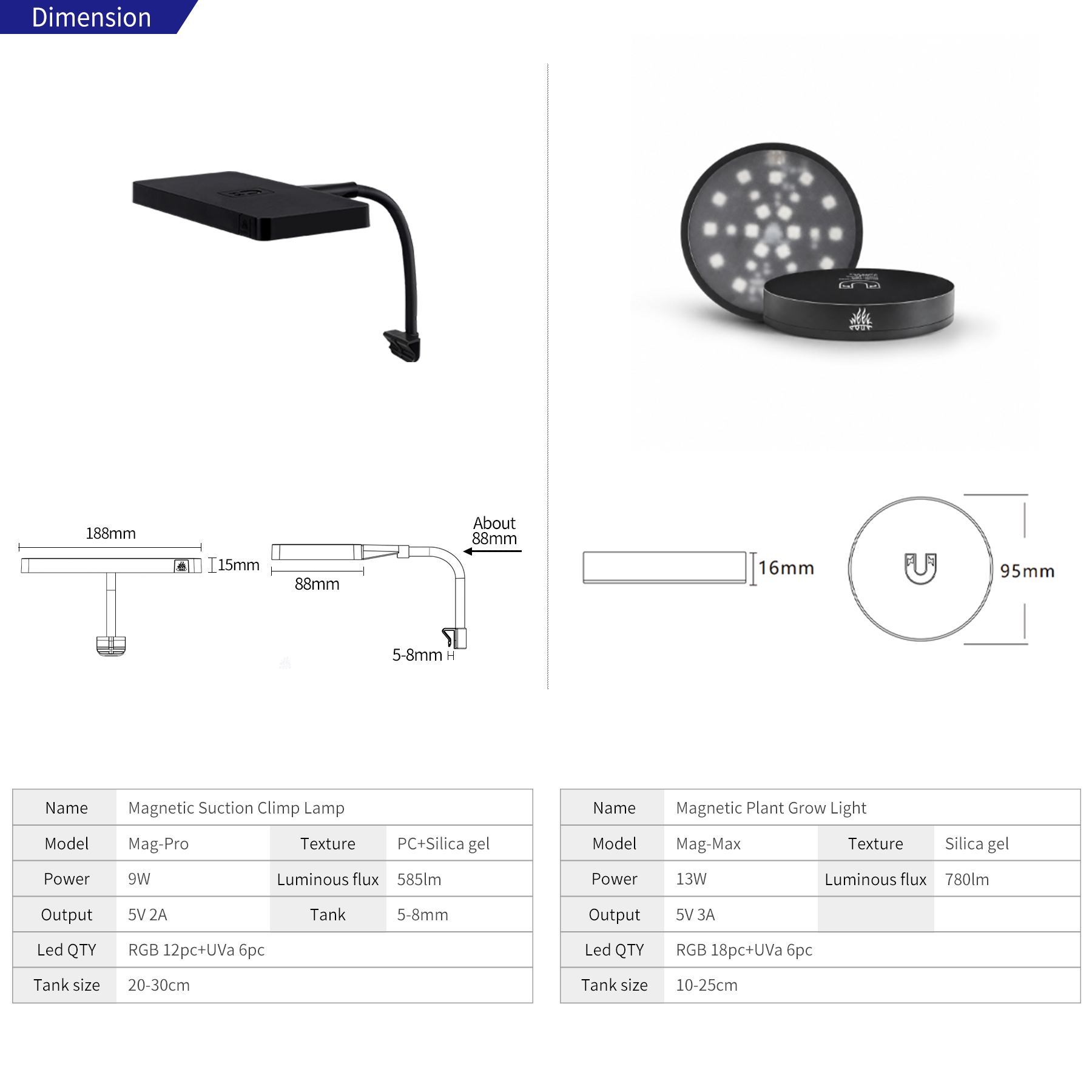WEEK AQUA Mag-Pro Mag-Max Nano - Aquarium Marine Lights のレビューと価格