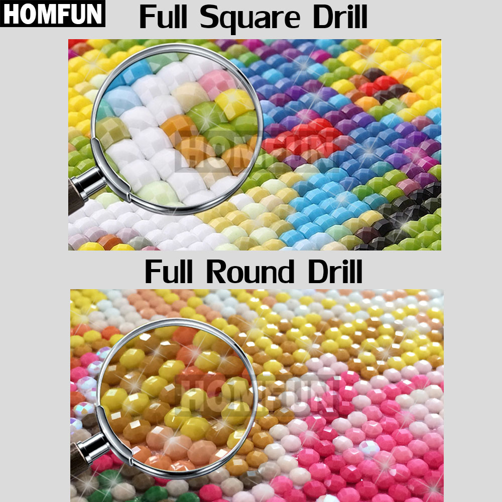 Homfun-ダイヤモンド絵画の正方形/円形,日曜大工,「魚 - Marine Coral のレビューと価格