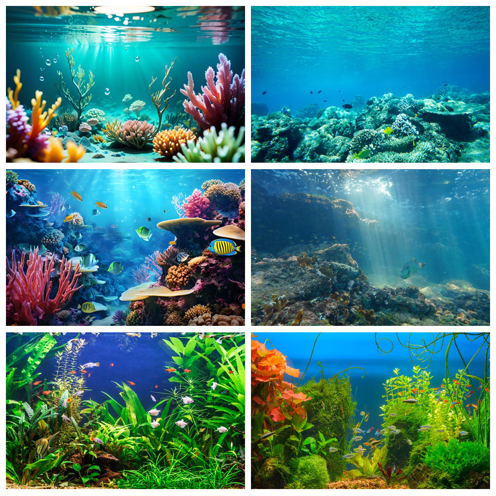 アンダーウォーターワールド海底写真撮影背景海底魚海洋サンゴ水 - Aquarium Marine World のレビューと価格