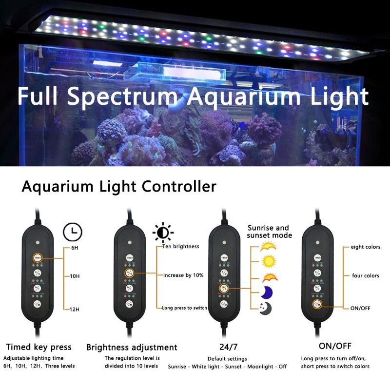 LED水槽ライト フルスペクトル 水草・サンゴ礁水槽用ランプ - Reef Lighting のレビューと価格