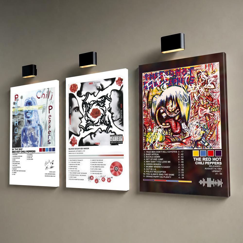 ロックバンド「レッド・ホット・チリ・ペッパーズ」の絵画。額装 - Live Rock のレビューと価格