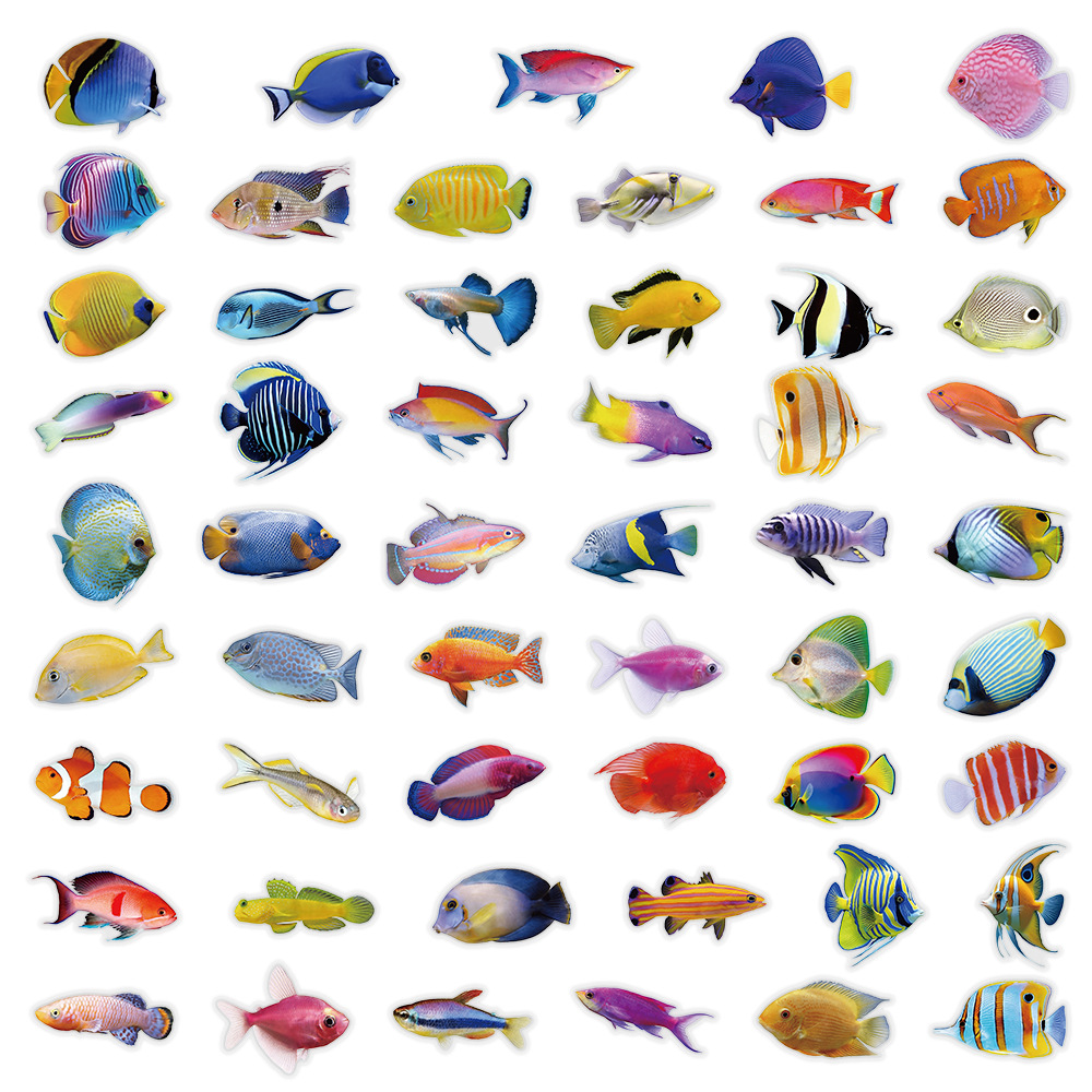 50-100 個透明 PET サンゴ魚ステッカー漫画海洋生物 - Marine Coral のレビューと価格